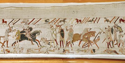 Many fall in battle and King Harold is killed, Bayeux Tapestry by Unbekannt Unbekannt